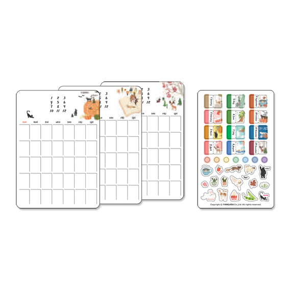 무일기 커스텀 다이어리 스티커L(만년/ 1면 1개월)